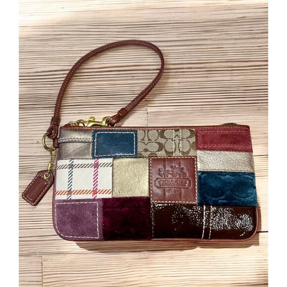 Y2K Coach 11356 Bleecker Holiday Patchwork Duffle & Wristlet - Picture 7 of 16